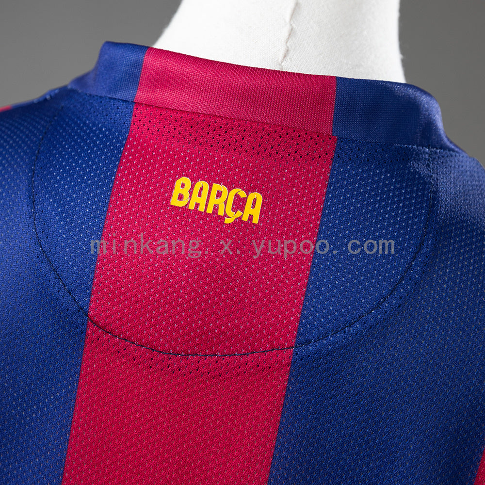 Barcelona 14/15 Home Retro Long-Sleeve Kids Kit Jersey Size 16-28