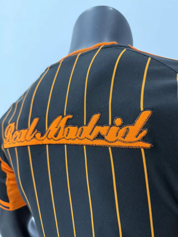 Real Madrid 2025/26 black orange Player Version Baseball jersey size S-2XL