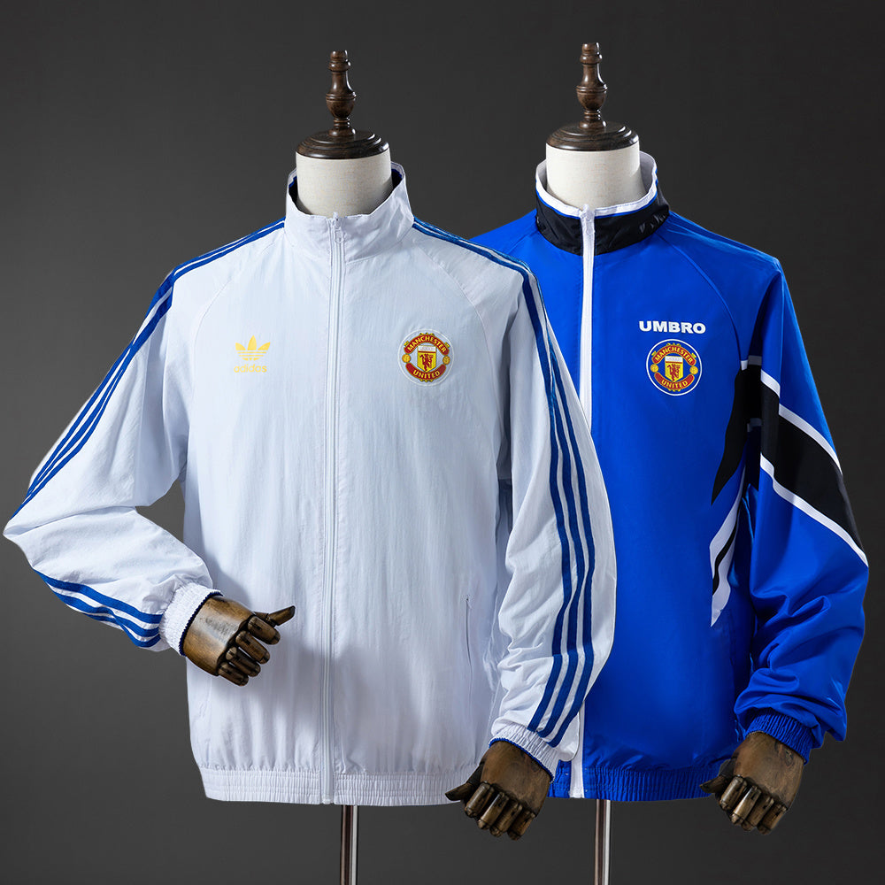 M-U Reversible Jacket Windbreaker - White &amp; Blue S-XXL