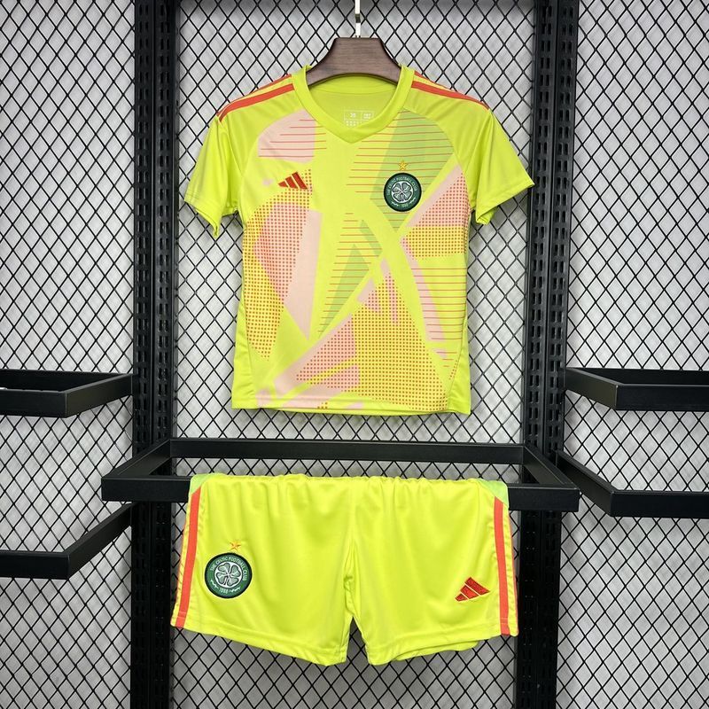 24-25 Celtic yellow goalkeeper kid kit