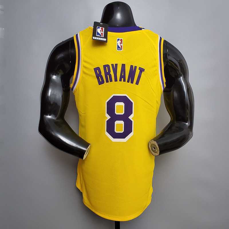 Bryant #8 Lakers Commemorative Edition Round neck yellow