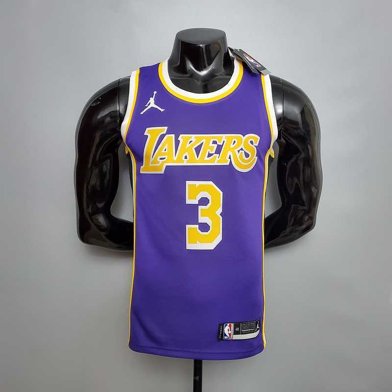 New Lakers Jordan DAVIS#3 Theme Purple Round Neck