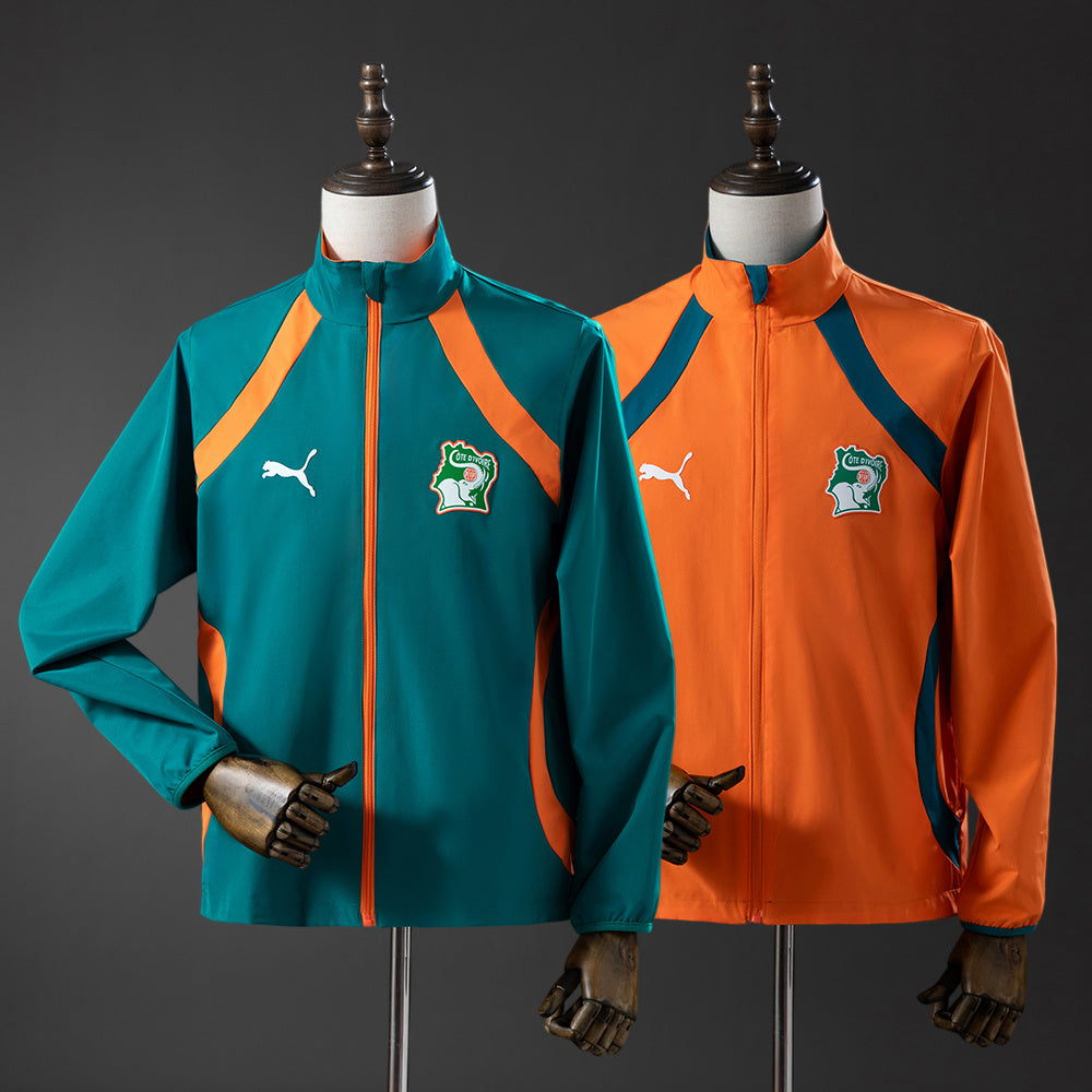 Ivory Coast 2026 Reversible Jacket Windbreaker - Green &amp; Orange S-3XL