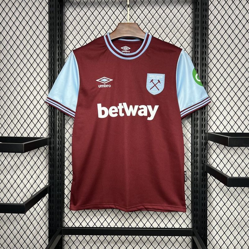 24-25 West ham home soccer jersey