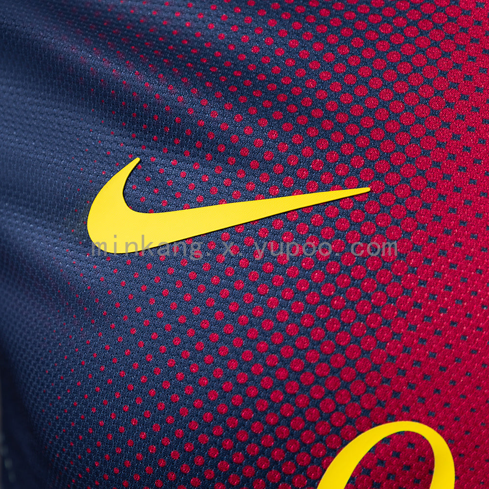 Barcelona 12/13 Home Long Sleeve Player Version Retro Jersey S-3XL