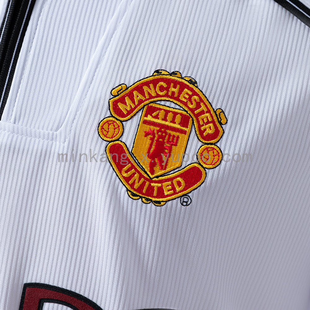 M-U 98/99 White Long Sleeve Retro Jersey S-XXL