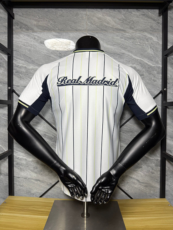25-26 Real Madrid white player version baseball jersey