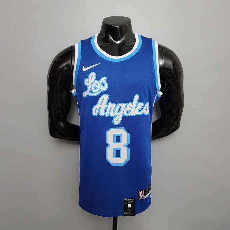 Retro Before Bryant #8 After Bryant #24 Lakers blue