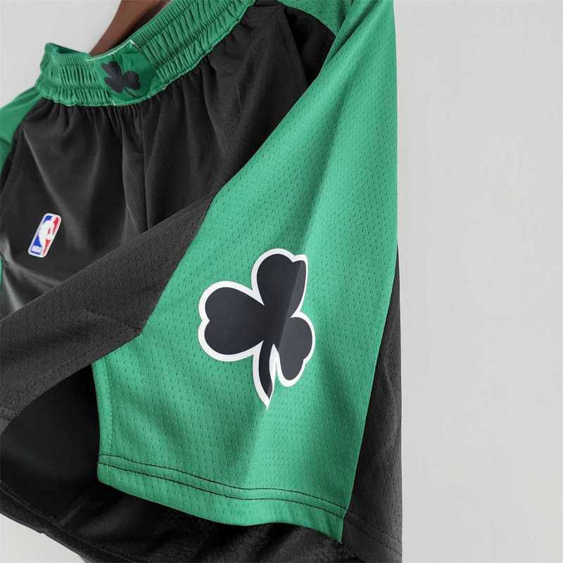 Boston Celtics NBA Shorts Black Green Trim