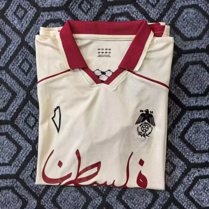 CD Palestino 2025/26 yellow with red collar 17 soccer jersey