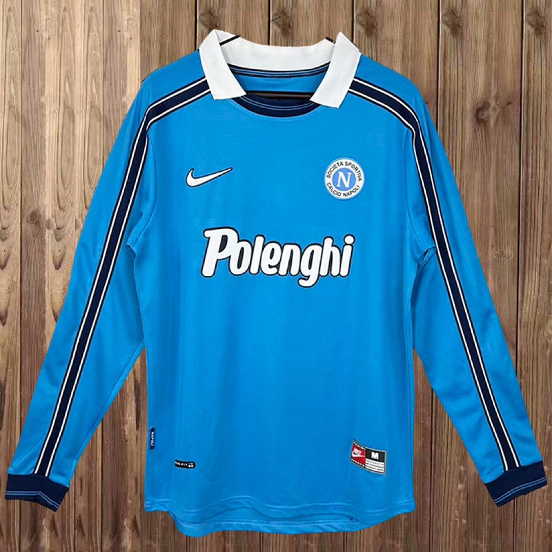 Retro 1998-99 Napoli Home Long Sleeve soccer jersey size S-2XL