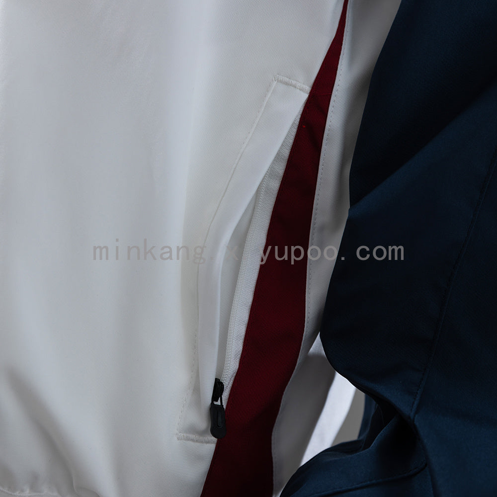 M-U Windbreaker - White &amp; Navy Blue S-XXL