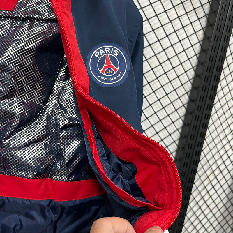 24-25 Paris Saint-Germain white and blue cotton jacket