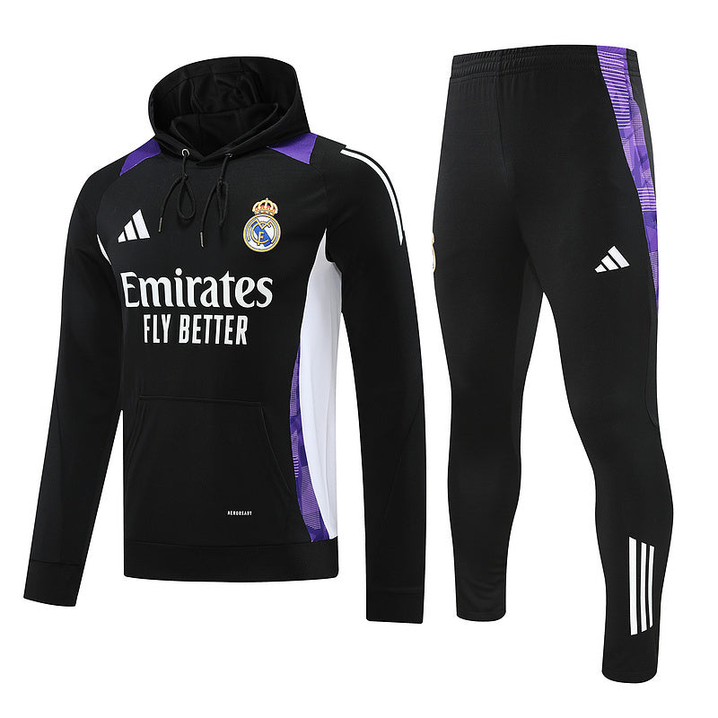 24-25 Real Madrid black hoodie suit