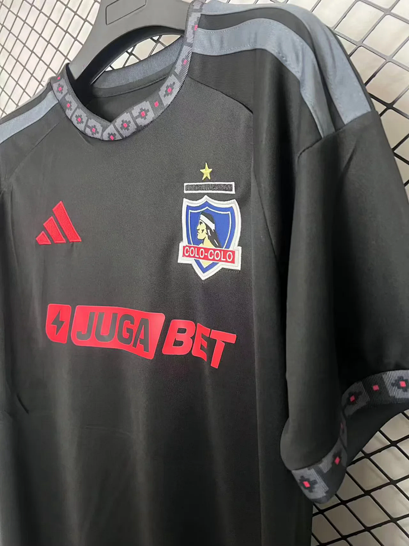 Colo Colo away black soccer jersey size S-4XL