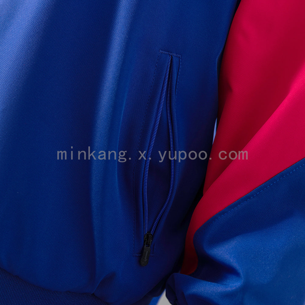 Barcelona Windbreaker - Deep Royal Blue &amp; Noble Red S-XXL