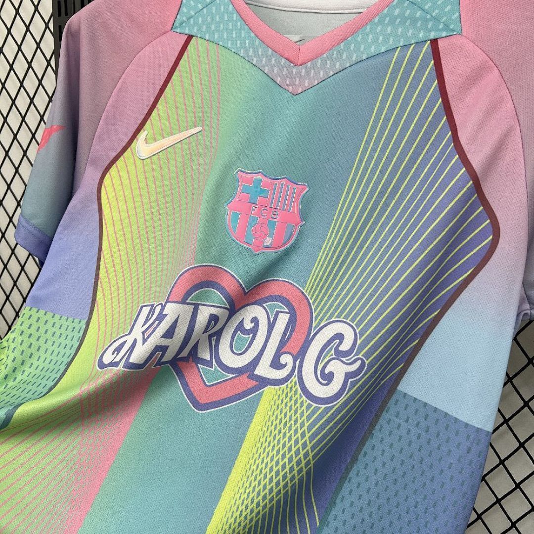 Mens Barcelona 2025/26 Blue and Pink Karol G Jersey