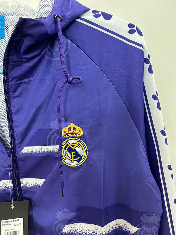 94-96 Real Madrid retro purple windbreaker