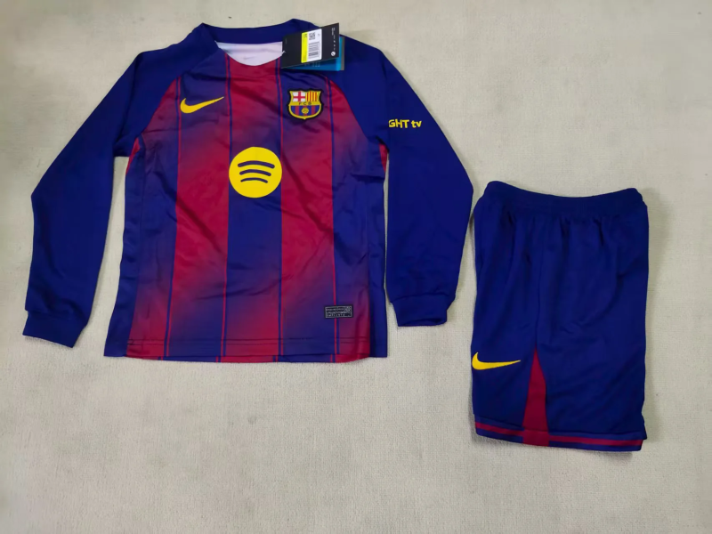25-26 Barcelona Home long Sleeve kid kit