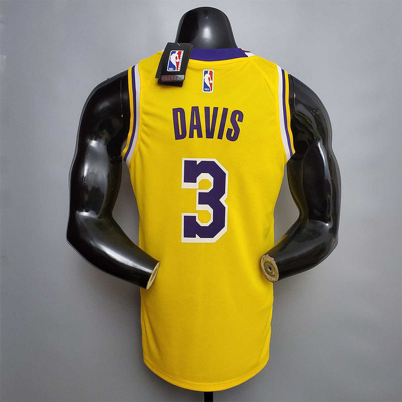 DAVIS #3 Lakers Commemorative Edition Round neck yellow