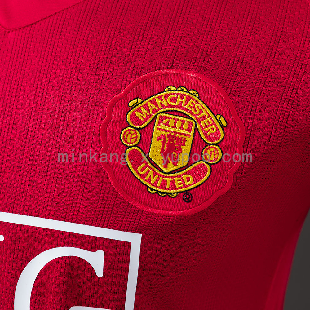 M-U 07/08 Home Player Version Retro Jersey S-3XL