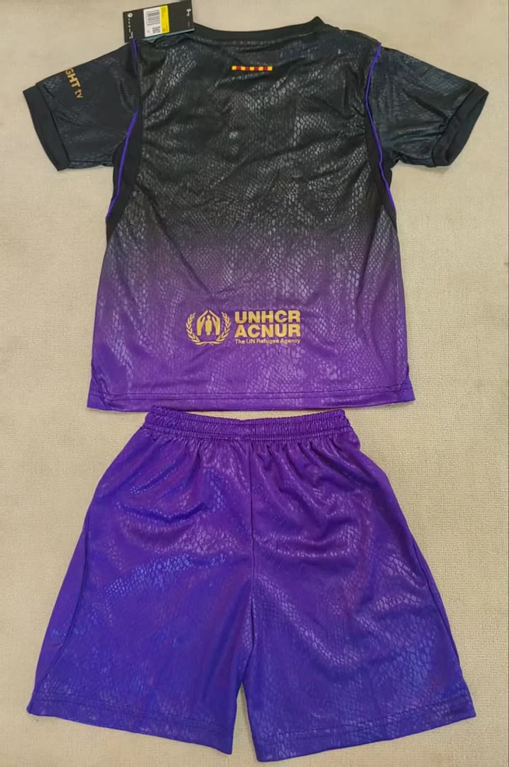 Kid Kit Barcelona 2026/27 Away Soccer Jersey Size 16-28