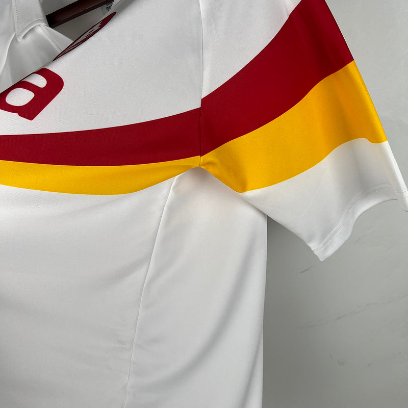 90-91 Roma away white soccer jersey