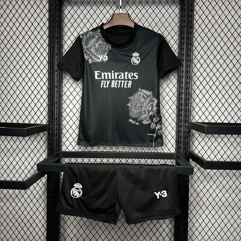 24-25 Real Madrid Y3 Rose Special Edition black Kids Kit