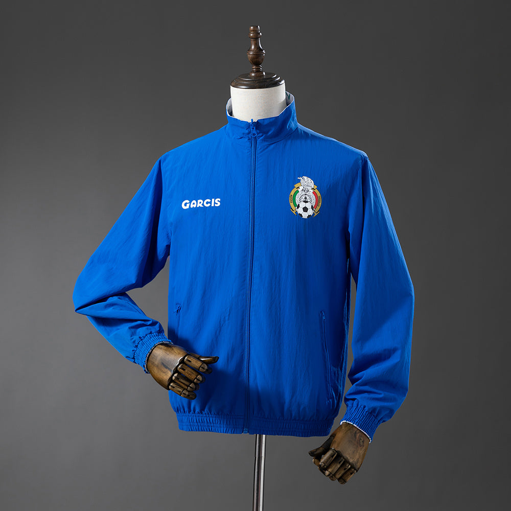 Mexico Reversible Jacket Windbreaker - White &amp; Blue S-XXL