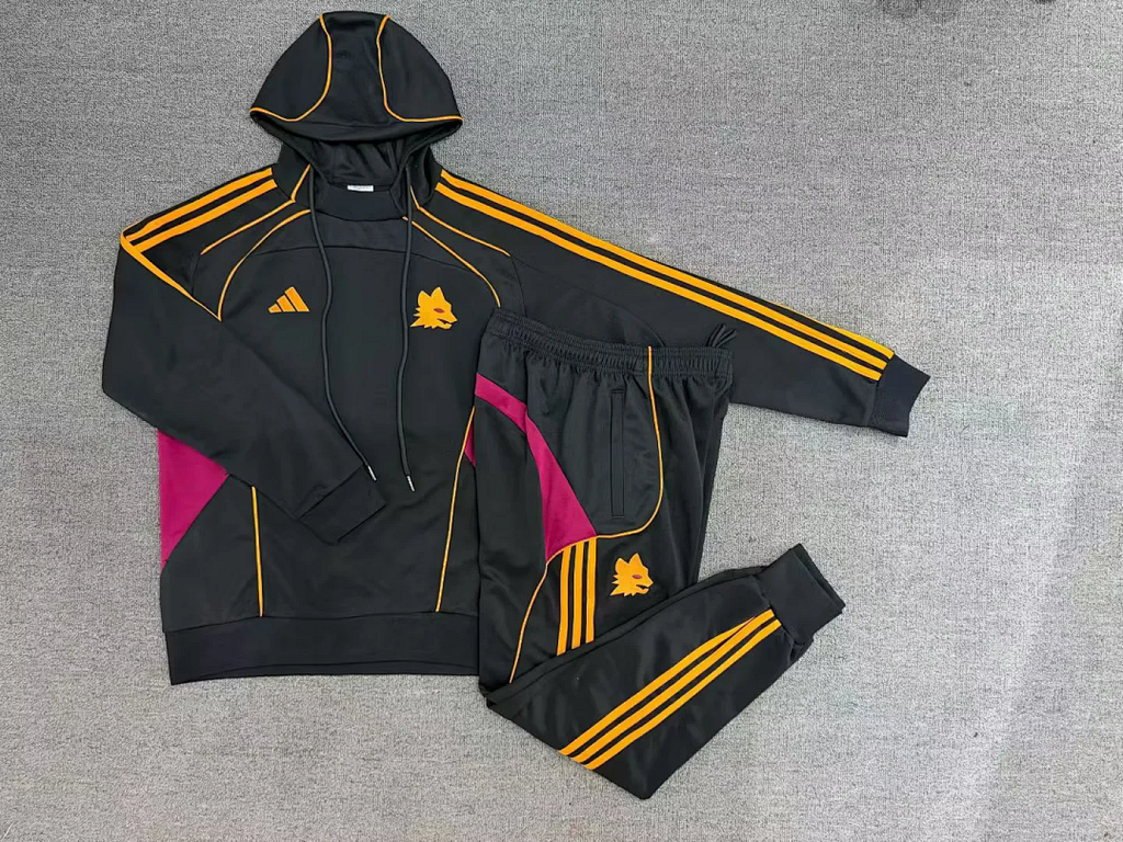 Roma 2025/26 Black Hoodie Suit S-2XL