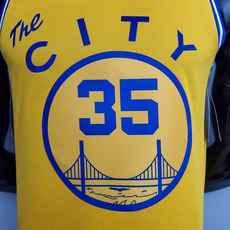 Tram version DURANT#35 Golden State Warriors yellow