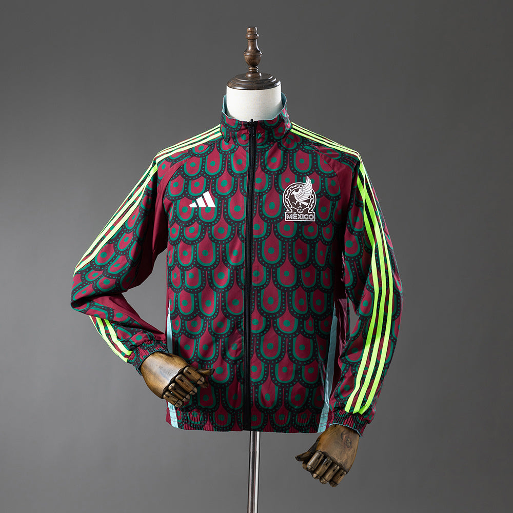 Mexico Reversible Jacket Windbreaker - Red &amp; Sky Blue S-XXL