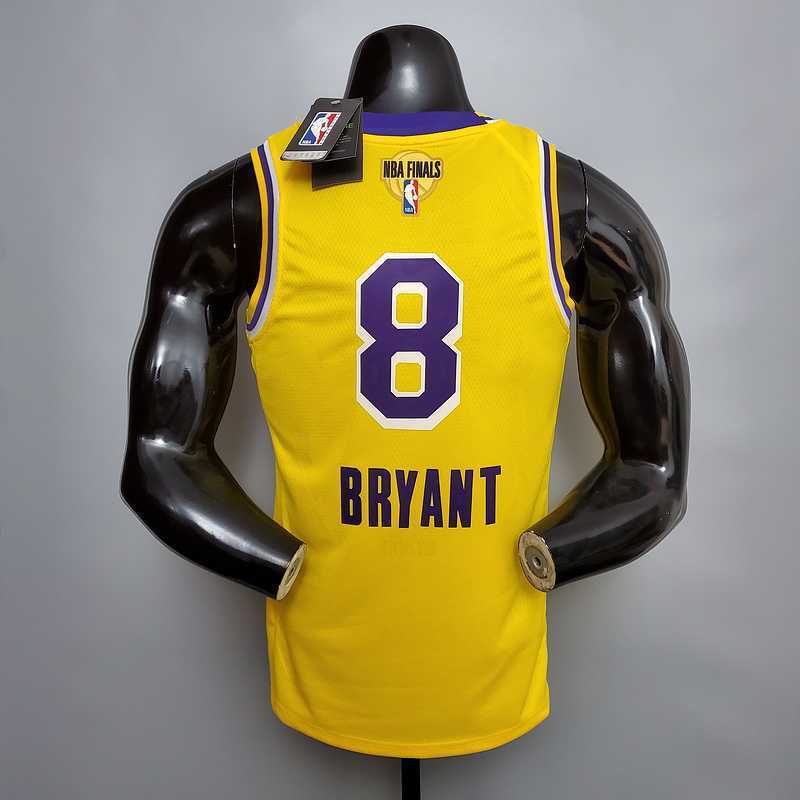New Bryant #8 Lakers Commemorative Edition Round neck yellow