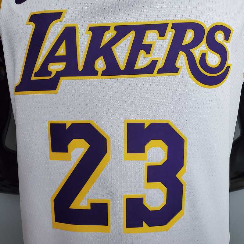 New James #23 Lakers Round neck white