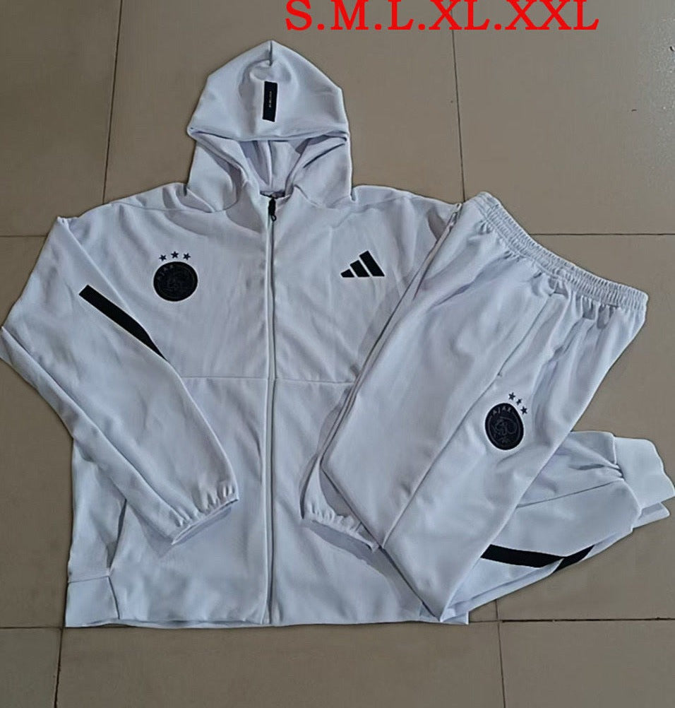 Ajax 2025/26 White Hoodie Suit S-2XL