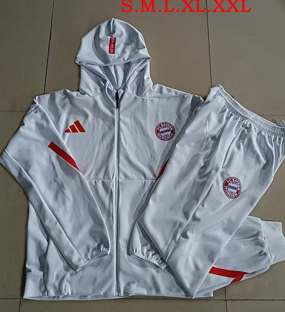 Bayern München 2025/26 White Hoodie Suit S-2XL